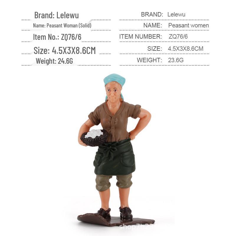 Cross-Border Farm Scene Worker Doll: Female Farmer with Shovel Ornament for Model Landscaping