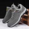 Fashion Hiking Shoes Men Outdoor Low-top Hiking Boots Leather Men's Trekking Shoes Plush Warm Walking Male Sneakers Big Size 48 49 50