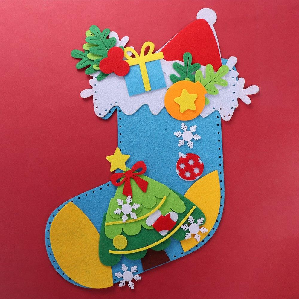 Non-woven Fabric DIY Christmas Stocking Snowman Portable Elk Xmas Bag  Party