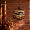 Decorative Hanging Party Sign Halloween Mummy Pumpkin Sign, Retro Wooden Pendant with Poplar Wood Holiday Plaque Hemp Rope for Front Door Wall