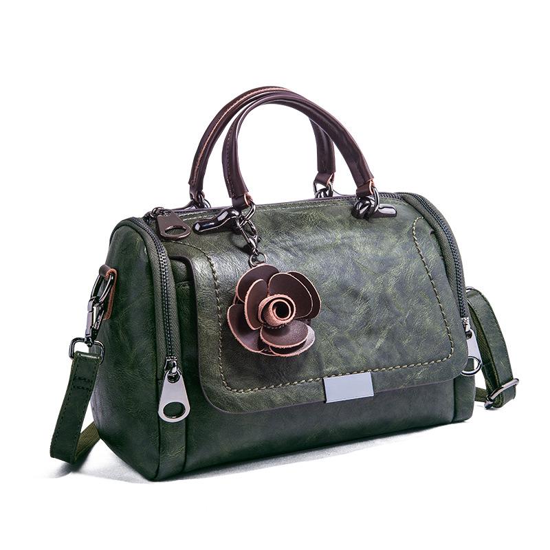 Dámská kabelka v retro designu z pravé kůže Outdoor Travel Casual Crossbody taška přes rameno Multi Pocket
