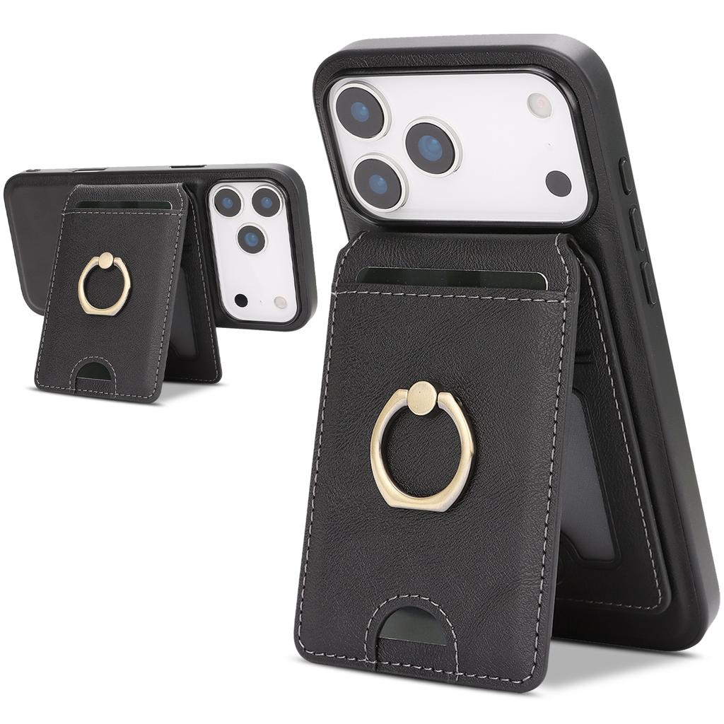 in 1 Detachable Vertical Magnetic Card Solt Ring Holder Wallet Leather Case For iPhone 17 16 Pro Max 15 Plus 14 13 12 Bag Cover