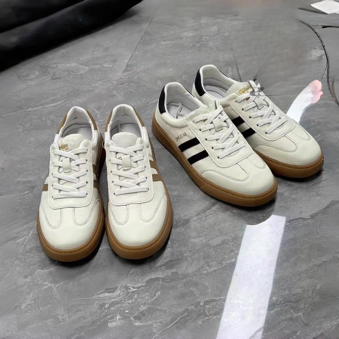 

Autumn sports leather shoes men s cowhide round head trend fashion casual men s versatile leather shoes 38 чорний