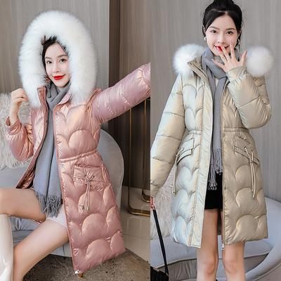 New Winter Thick Jacket Long Down Parka Jacket Women Bright Waterproof Overcoat Loose Warm Cotton Coat Winter Hooded Parka