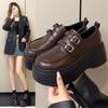 Retro Heightening Platform Small Leather Shoes Women's British Style 2025 Autumn New Loafers with Skirts Single Shoes Ins Tide