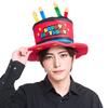 Clearstone Happy Birthday Cosplay Birthday Colorful Cake Red Hat, Unisex,