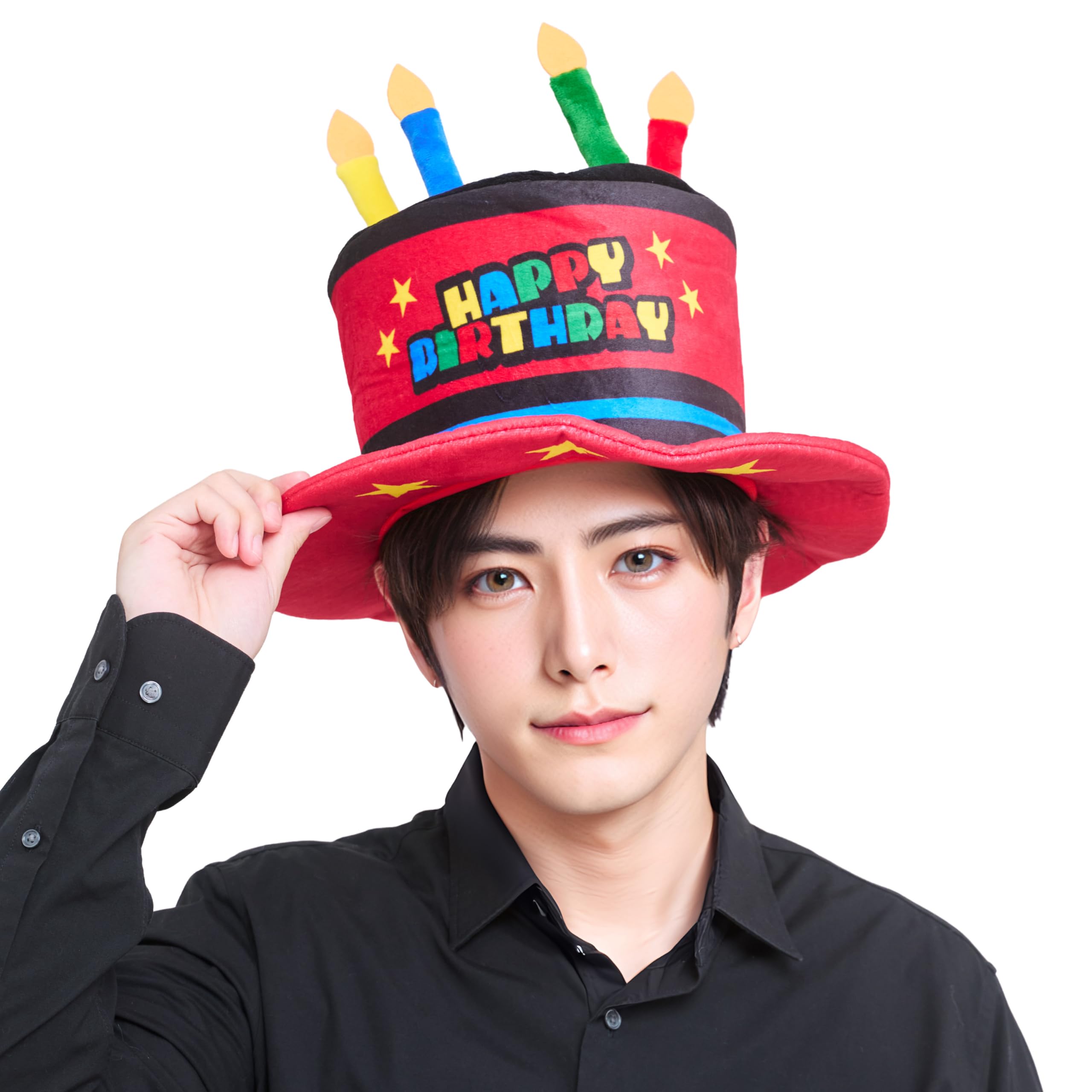 

Clearstone Happy Birthday Cosplay Birthday Colorful Cake Red Hat, Unisex,