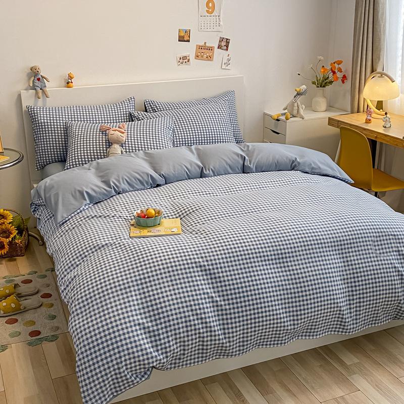 Small Fresh Four-piece Bed Sheet Set Quilt Cover Set Single Dormitory Three-piece Set Skin-friendly and Comfortable Bedding
