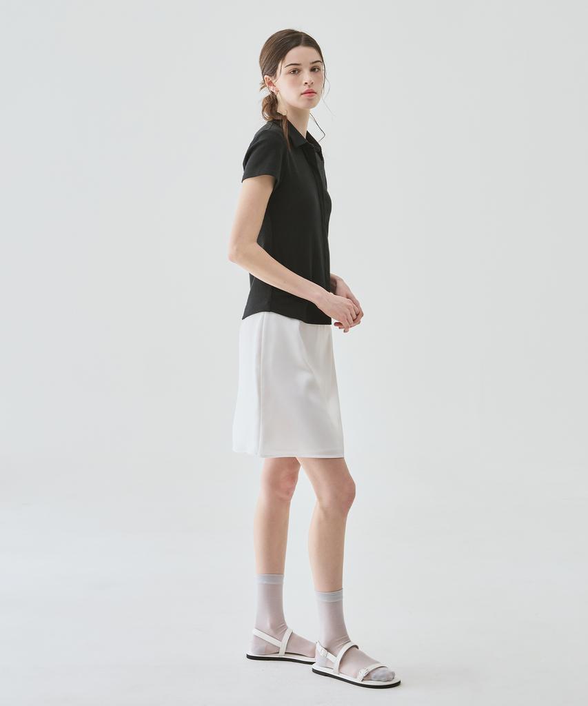 Deuloupisumeon Supple Jersey Collared Short Sleeve T-Shirt [Black]
