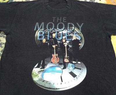 Vtg Le groupe The Moody Blues En Concert Coton Noir Taille Unique Unisexe T-shirt SE102 T-shirt Unisexe
