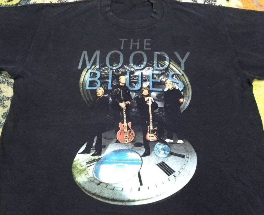 Vtg The Moody Blues Band In Concert Cotton Black Full Size Unisex Shirt SE102 Unisex T-Shirt XXL