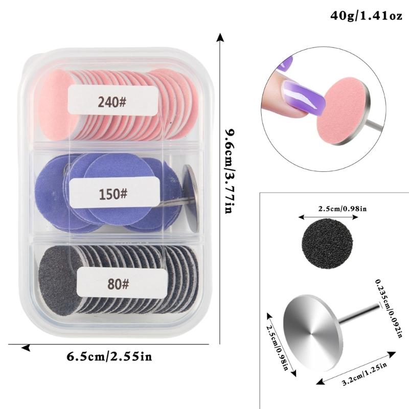 60PCS Colorful Foot Grinding Sheets with Metal Base Efficient Callus Removal Suitable for Skin Fast Replacement System