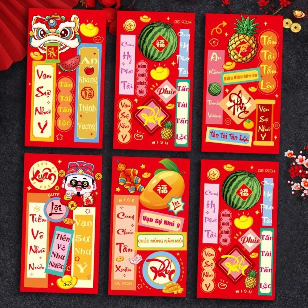 6pcs 2026 Horse Year New Year Money Envelope Spring Festival Red Envelope  Festival Gifting
