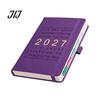 Ink Proof Paper Notebook for Office 2027 English Weekly Planner A5, 320 Page Schedule with Elastic Academic Calendar School Band & Pen Holder, Yearly