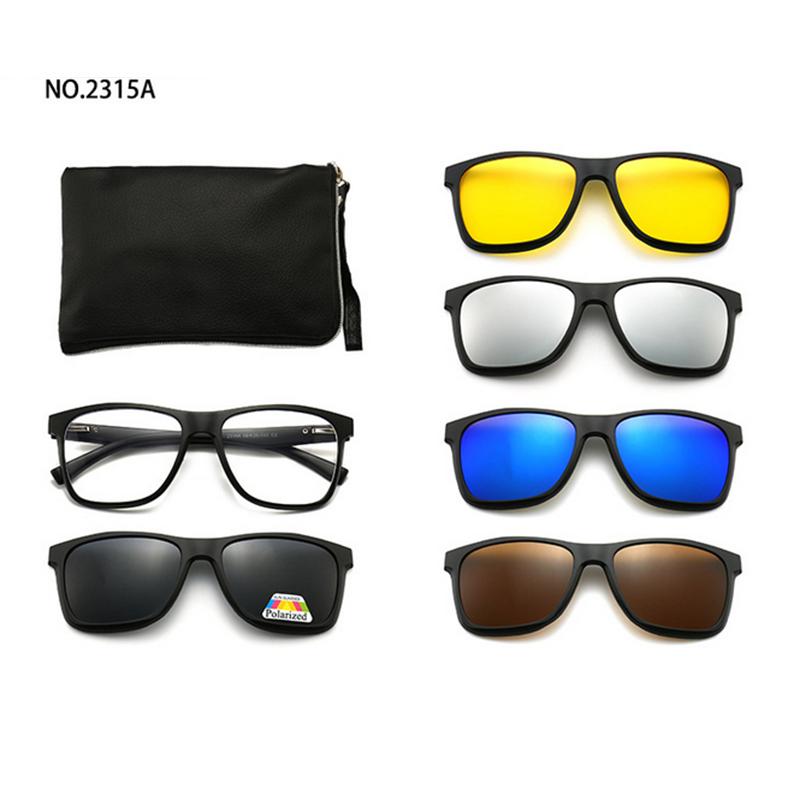 2315 Big Square  Frame Magnet Clip Myopia Glasses 0 -1.0 -2.0 To -6.0  Hyperopia Sunglasses +0.5 +1.0 +2.0 To +6
