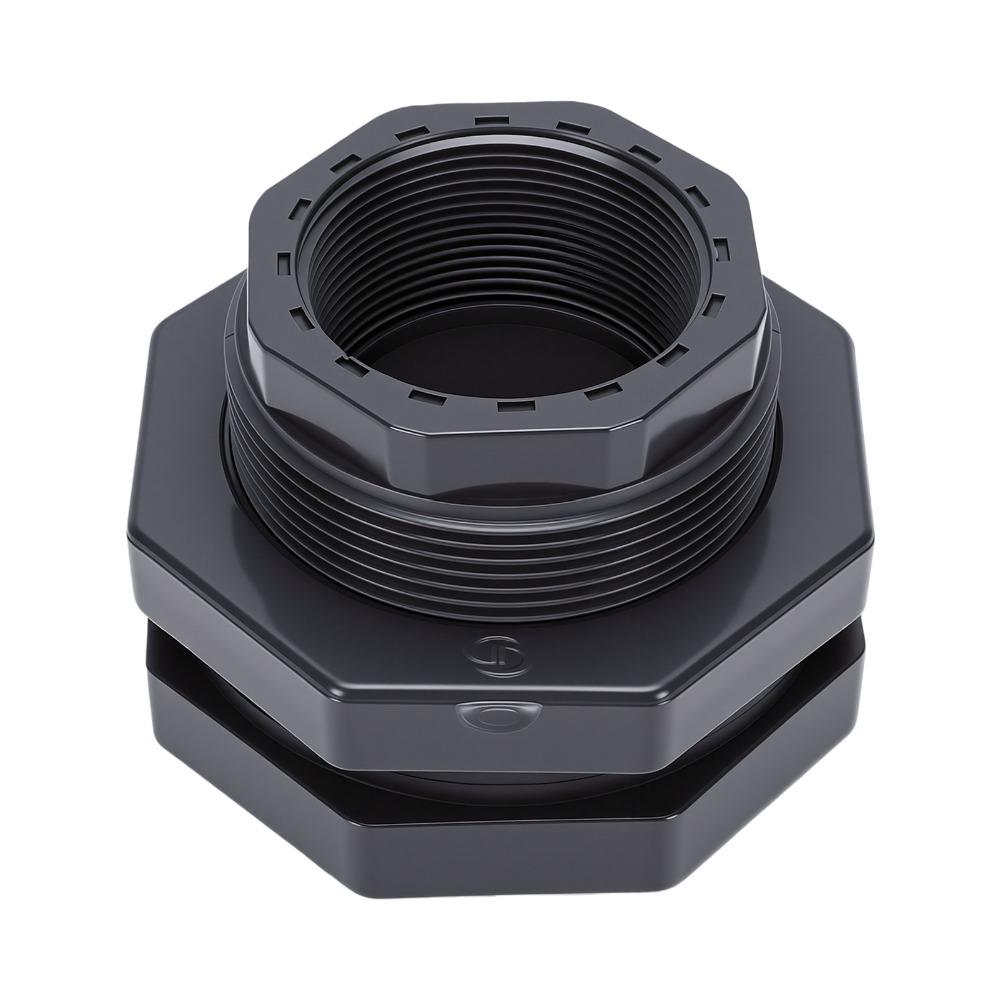 Grey Bulkhead Fitting PVC Plumbing Pipe Fitting Durable Tank Connector Fitting