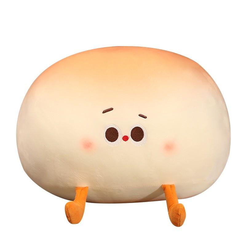 Cute Plush Steamed Bun Pillow Stuffed Bun Cartoon Bread Plush Food Pillow Cushion Kids Toys