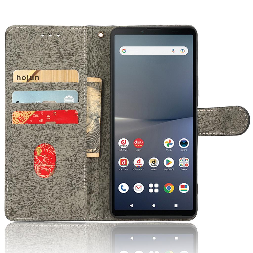 For Sony Xperia 10 V Leather Wallet Stand Phone Cover RFID Blocking Protective Case with Strap