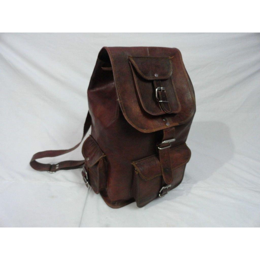 Nowa męska brązowa koza Retro podróżna skórzana prawdziwa prawdziwa skóra nowa torba plecakowa