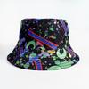 Hot-selling Double-sided Cartoon Eye Print Bucket Hat Fashionable Versatile Men's and Women's Outdoor Sunscreen Sunshade Basin Hat