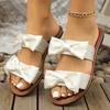 2025 Summer New Foreign Trade Korean Version Bow Women's One-word Sandals Non-slip Soft-soled Baby Shoes