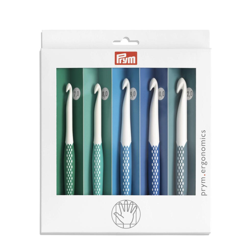 Prym Ergonomic Crochet Hook Set Set of PRM218441 Colorful (7.0/8.0/9.0/10.0/12.0mm) 5-Piece (1 Each)