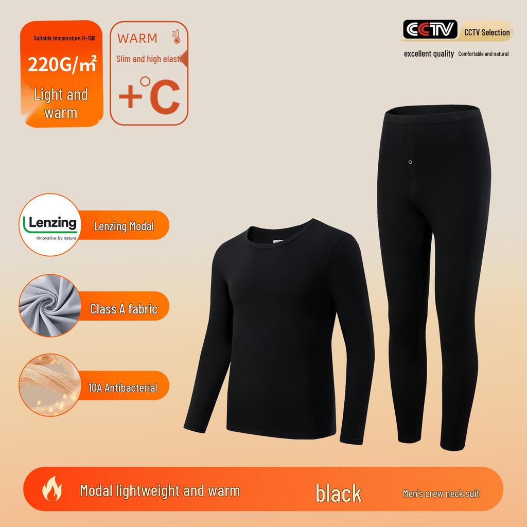 Zestaw ciepłej bielizny termoaktywnej klasy A z 80-włóknowej dzianiny Lenzing Modal: Męska i damska jesienna bielizna termoaktywna generująca ciepło