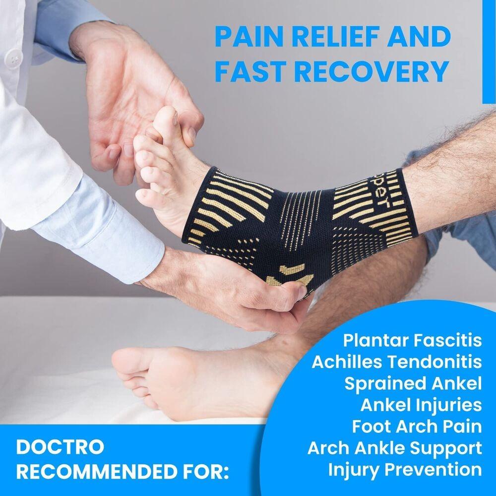 

Противоскользящие компрессионные носки с рукавами, облегчение боли, стабилизатор лодыжки, медный бандаж для поддержки лодыжки, спортивный бандаж