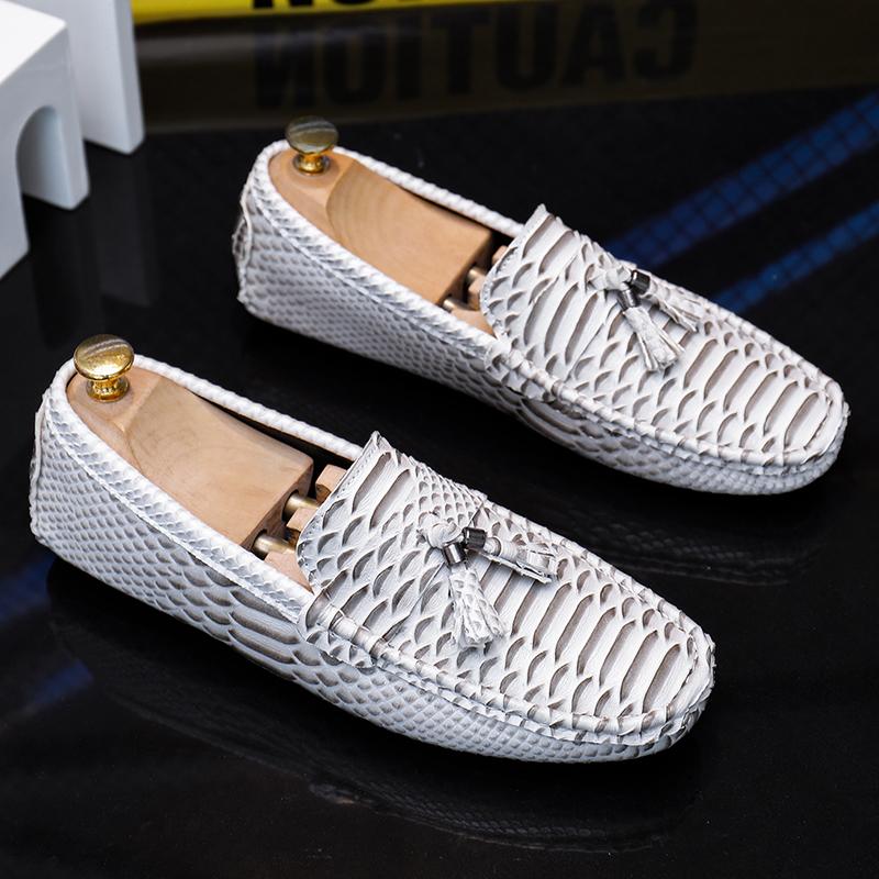 Summer New Soft Sole Flat Shoes Elegant Orange Men's Loafers Breathable Men's Casual Shoes Party Dress Shoes Park Walking Shoes