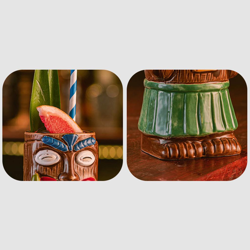 Creative Island Inspired Cup Whimsical Island Style Glass Cocktail Glass Hawaiian Party Tiki Mugs Drinkware for Parties