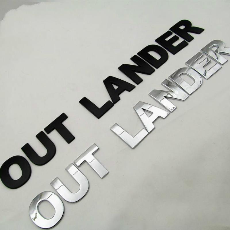 

Капот автомобиля, багажник, металлические буквы, значок, эмблема алфавита, наклейка с логотипом для Outlander, аксессуары для авто стайлинга серебряный