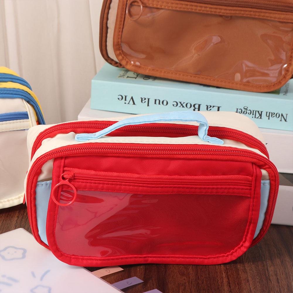Multi Layers Pencil Bag Large Capacity Makeup Bag Fashion Stationery Storage Bag  Gifts