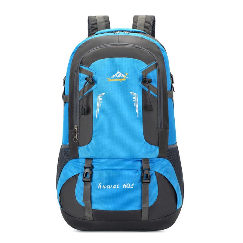 

Waterproof Hiking Backpack - Outdoor Travel Double Shoulder Bag, Large Capacity, Wear-Resistant, Available in 40L & 60L. 60L небесно-голубой