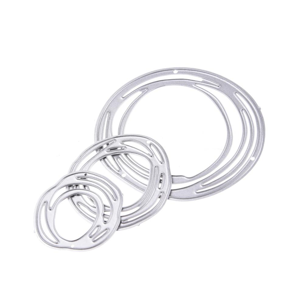 Circle 3pcs/set Metal Cutting Dies Scrapbooking Silvery Carbon Steel Embossing Stencil Paper Album Cards Making
