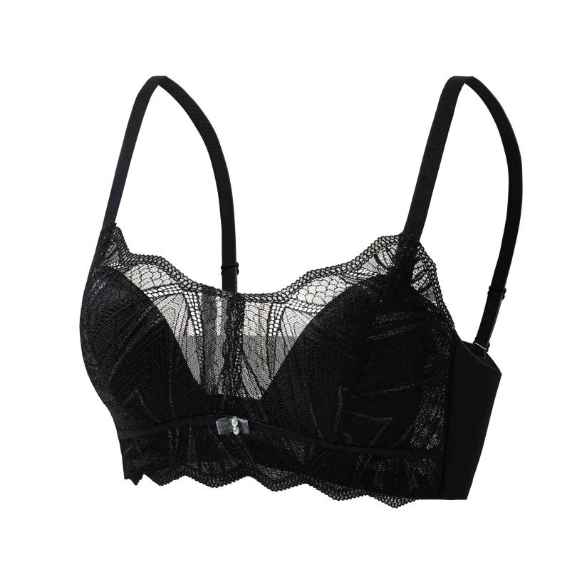 

New sexy lace covered palm support thickened steamed bread cup super gathered breast anti-sagging shaping bra 70B