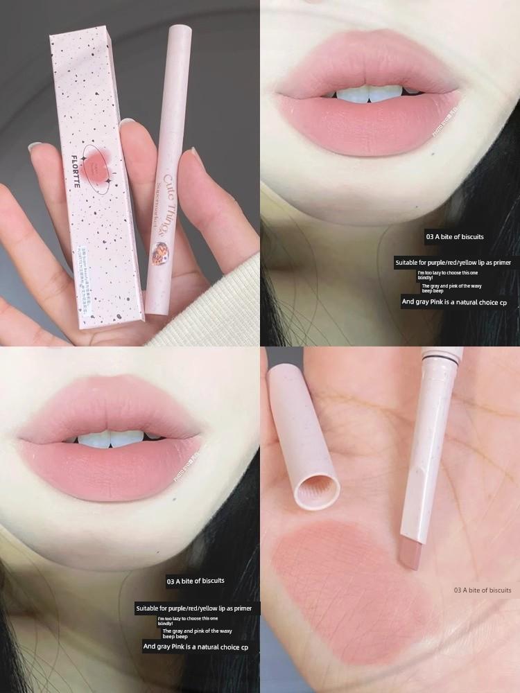 Flortte FLORTTE Lip Liner Cookie Lipstick Nude Color Lip Lacquer Waterproof Long Lasting and Does Not Fade Lip Pencil