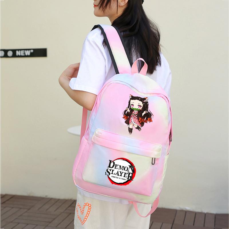 3ks/set Anime Demon Slayer Batoh pro dívky Chlapci Back To School Bag with Lunch Bag Student Bookbag Muži Ženy Cestovní taška Mochil