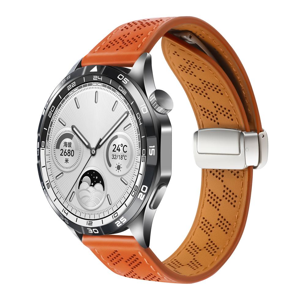 

Магнитный браслет из натуральной кожи для Huawei Watch GT4 3 Pro 43 46 мм, дышащий ремешок для Samsung Galaxy 7 Ultra 4 5 6 40 мм 44 мм 47 мм Gear S3 20 мм 22 мм For Galaxy4 classic 46mm