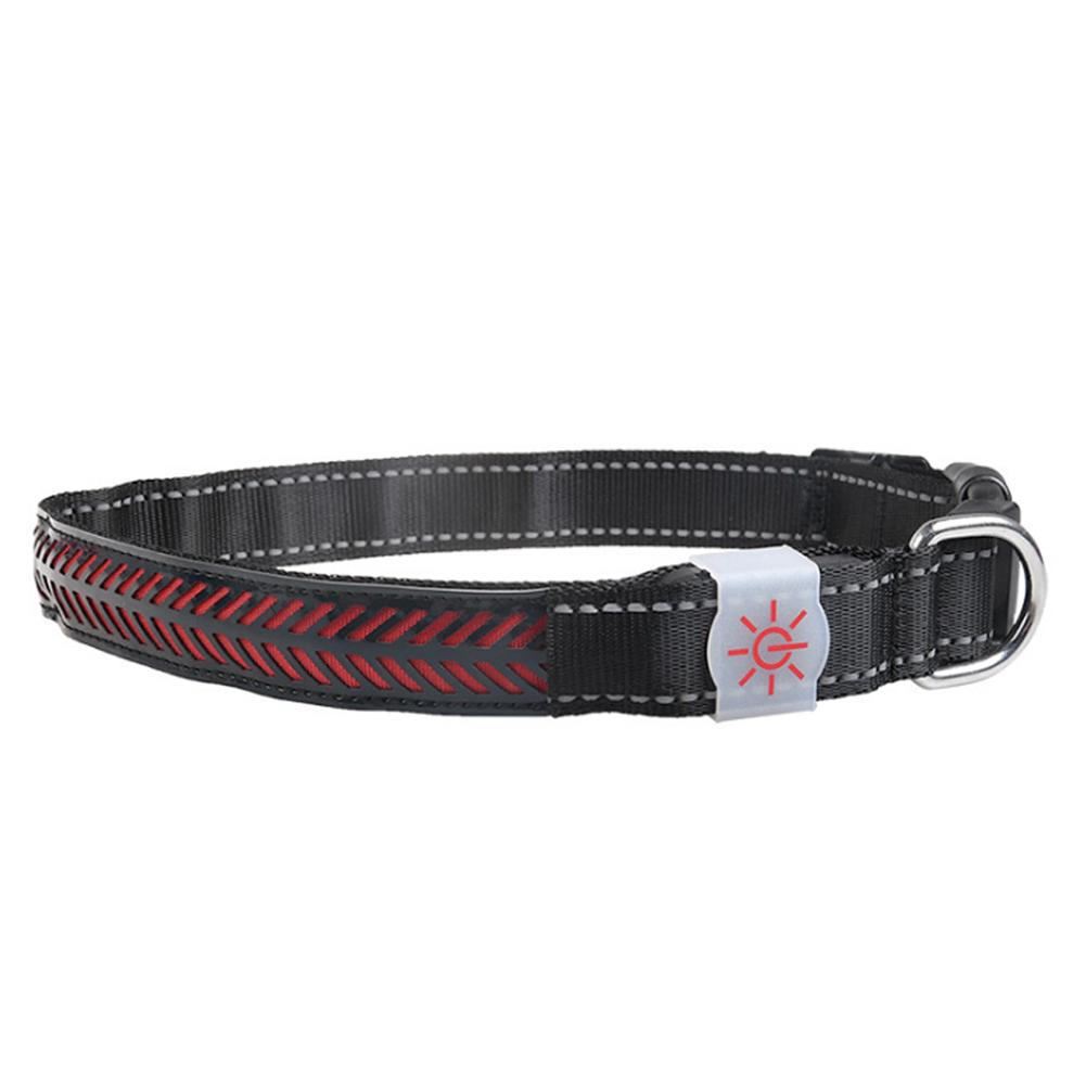 

Світловідбивач для домашніх тварин LED, регульований, безпечний, перезаряджуваний, нашийник, USB-зарядка для кішки, маленької собаки, червоний S S size червоний