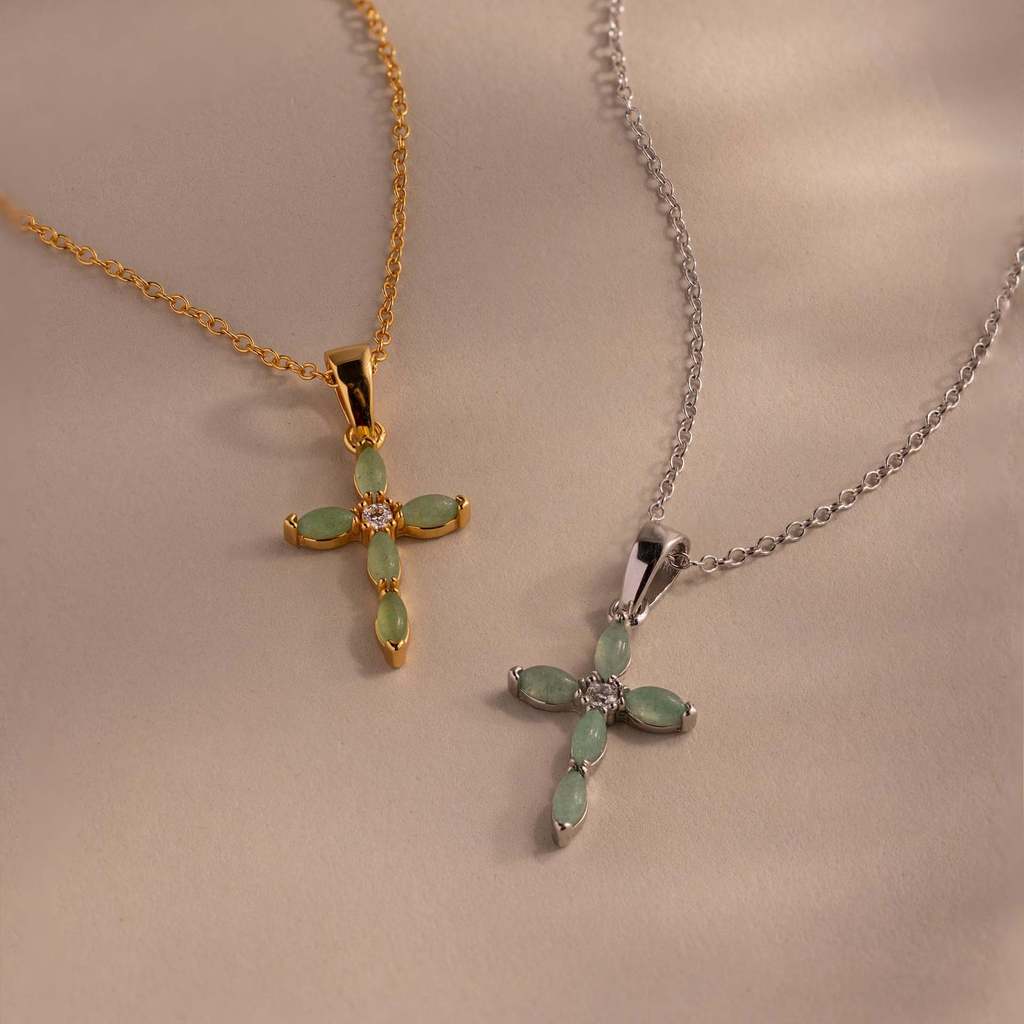 Heart Shaped Cross Pendant Necklace With Pearl Chain For Fashionable Women And Men