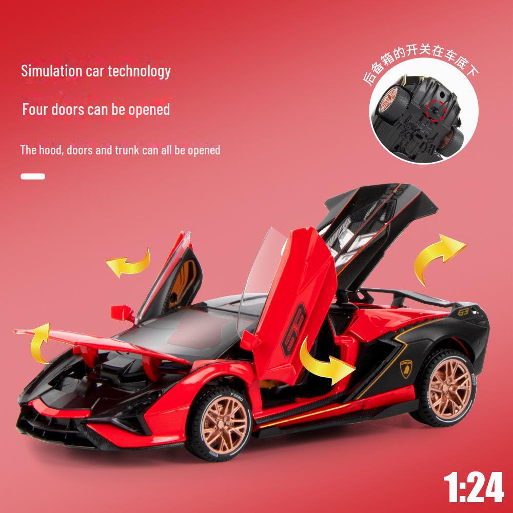 Black Mamba 1/24 Lamborghini Alloy Car Model with Pull Back Action, Sound, Light, and Upper Door Feature.
