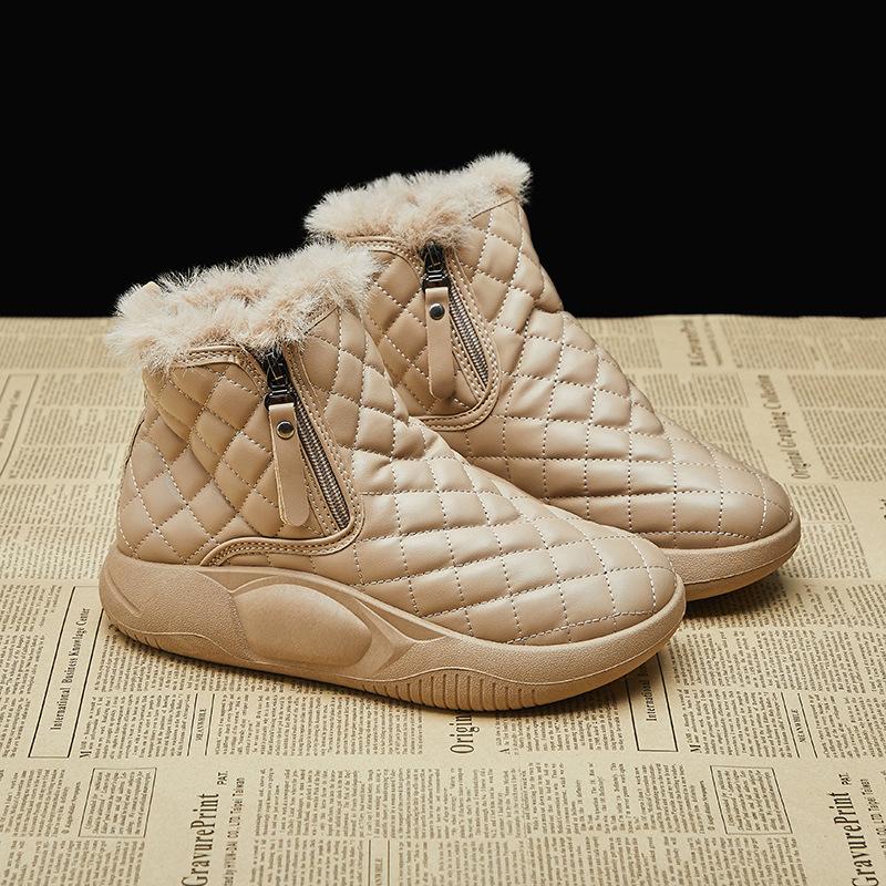 Fleece High-top Snow Boots for Women 2025 Winter New Student Ins Korean Version of Thermal Casual Shoes Cotton Shoes XXXC527