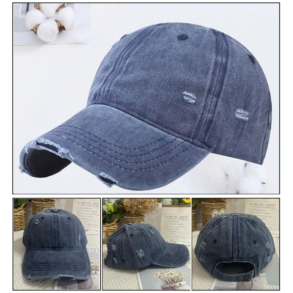 Fashion Distressed Baseball Hats Broken Hole Hip-hop Peaked Cap Casual Adjustable Sunscreen Hats Man Women Outdoor Sports