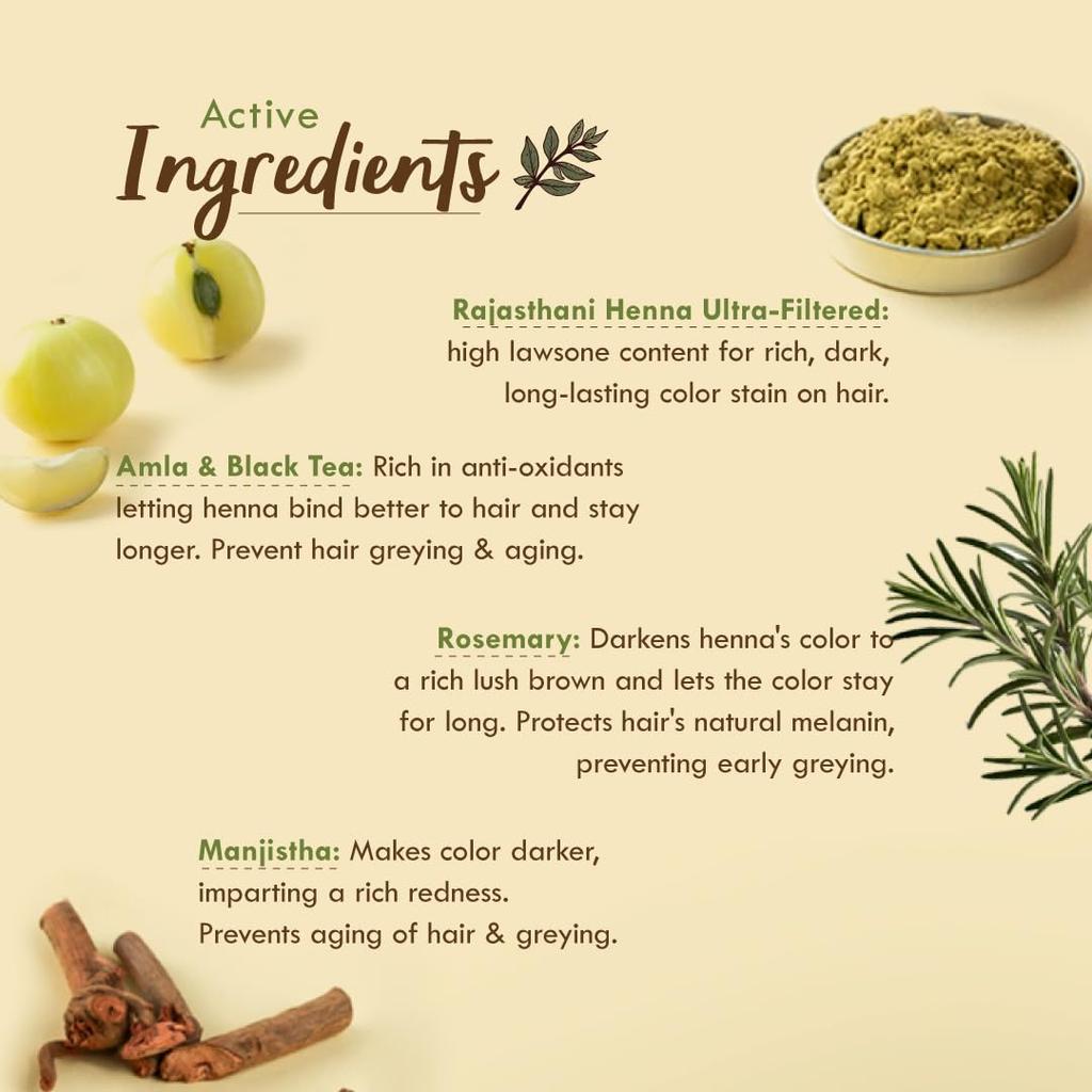 Nat Habit Frische, gebrauchsfertige Henna-Paste zur tiefen Haarpflege und für einen satten Braunton mit Rajasthani-Henna-Kräutern Packung mit 2 x 220g