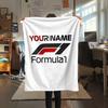 1PC F1 Gear Custom Name Patterned Flannel Blanket Suitable For All Seasons For Home Decor Warmth And Comfort Gifts Holiday Present