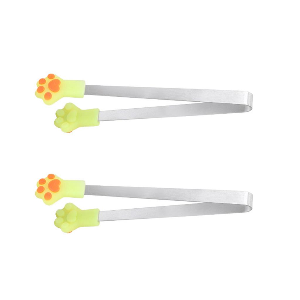 2Pcs Colorful Cats Paws Silicones Mini Tongs Perfect for Serving Snacks Sugar Candy Cookie Ice Cubes Kitchen Gadgets