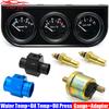 3IN1 Wassertemperaturanzeige+Öltemperaturanzeige+Öldruckanzeige mit Kühlerschlauchadapter 26MM-40MM Auto Dreifach-Anzeigen-Kit 12V