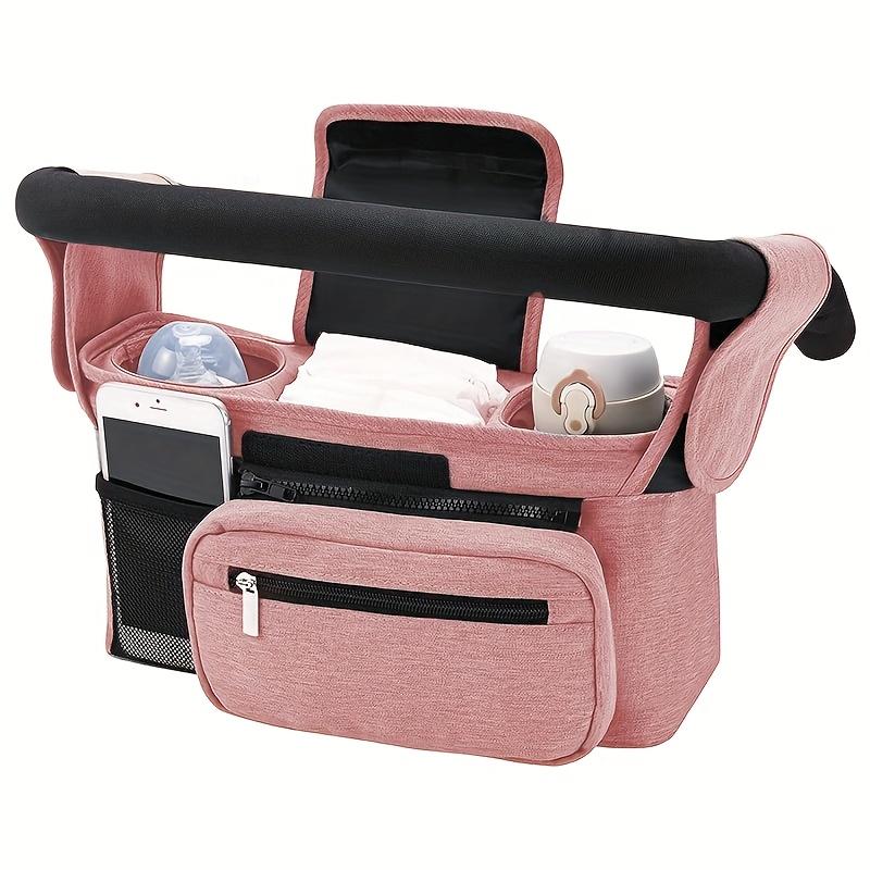 

1pc Portable Stroller Hanging Bag • Outdoor Stroller Hanging Pouch • Large Capacity Bottle and Diaper Bag 1pc рожевий