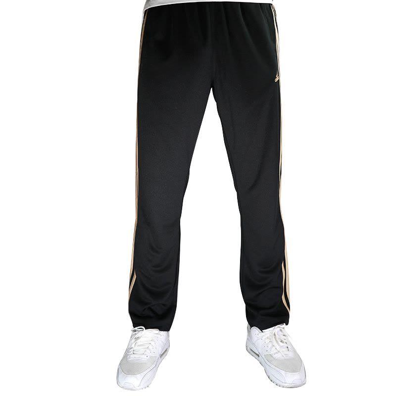 Adidas Třípruhová barevně blokovaná bunda se zipovým límcem a kalhoty s rovnými nohavicemi ležérní sportovní set pánský set černo-zlatý TR30J1-BG+TR30P-BG