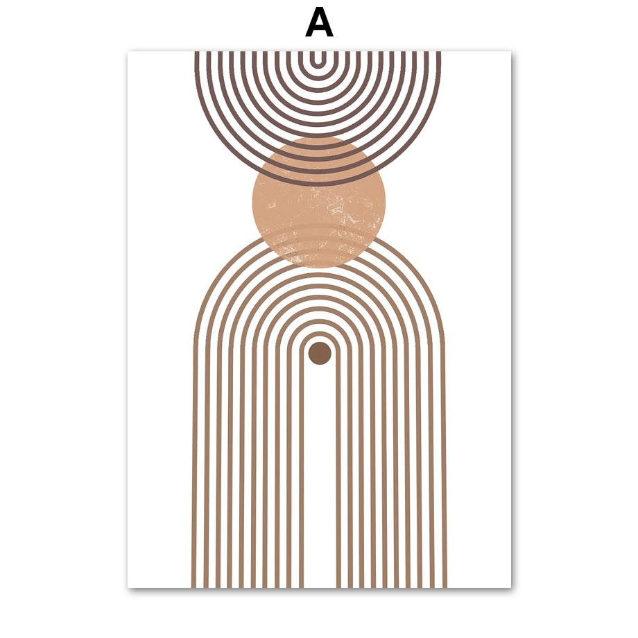 Abstract Line Leaves Vase Boho Gallery Posters And Prints Canvas Painting Wall Art Pictures For Living Room Home Decor